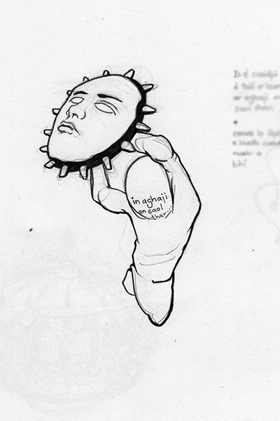 Sketchbook - in aghaidh an saol thar - art by Jeremiah LeBlanc 2015